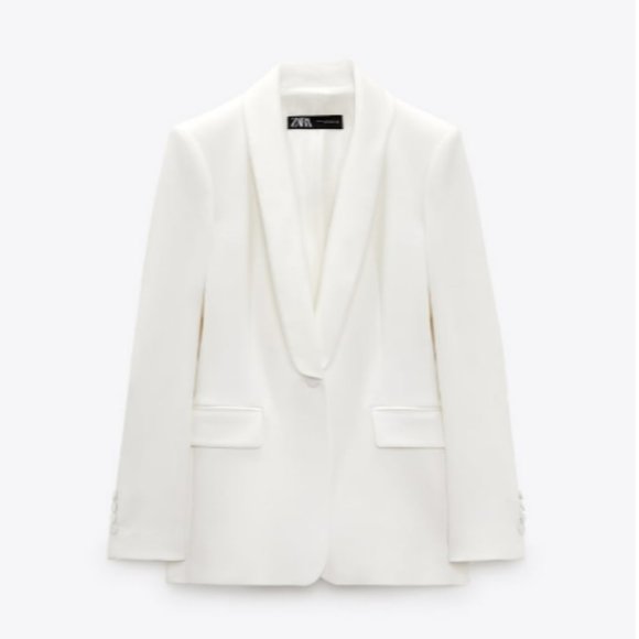 Zara EUC Satin Lapel Blazer - Picture 1 of 4